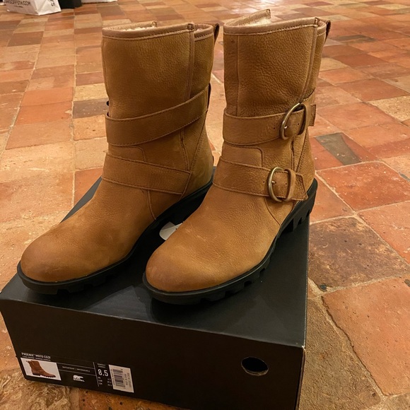Sorel Shoes | Nib Sorel Phoenix Moto Cozy Waterproof Boots 8.5 | Color: Brown | Size: 8 | Exquisitestone's Closet